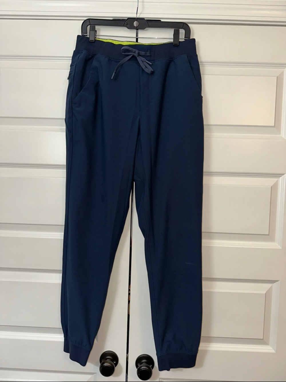 Birddogs Men's Navy Joggers with Lime Waistband Accent
